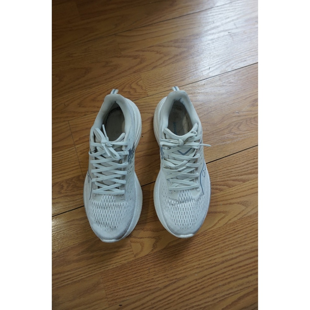 Saucony Ride 15 Running Shoes Athletic Performance White Silver Womens 10